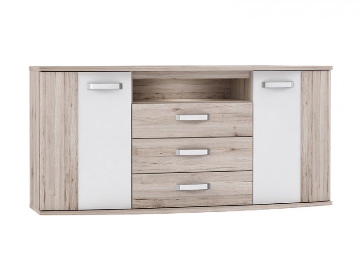 Комод 2D 3S Rondino RDIK231B Forte білий / дуб пісочний